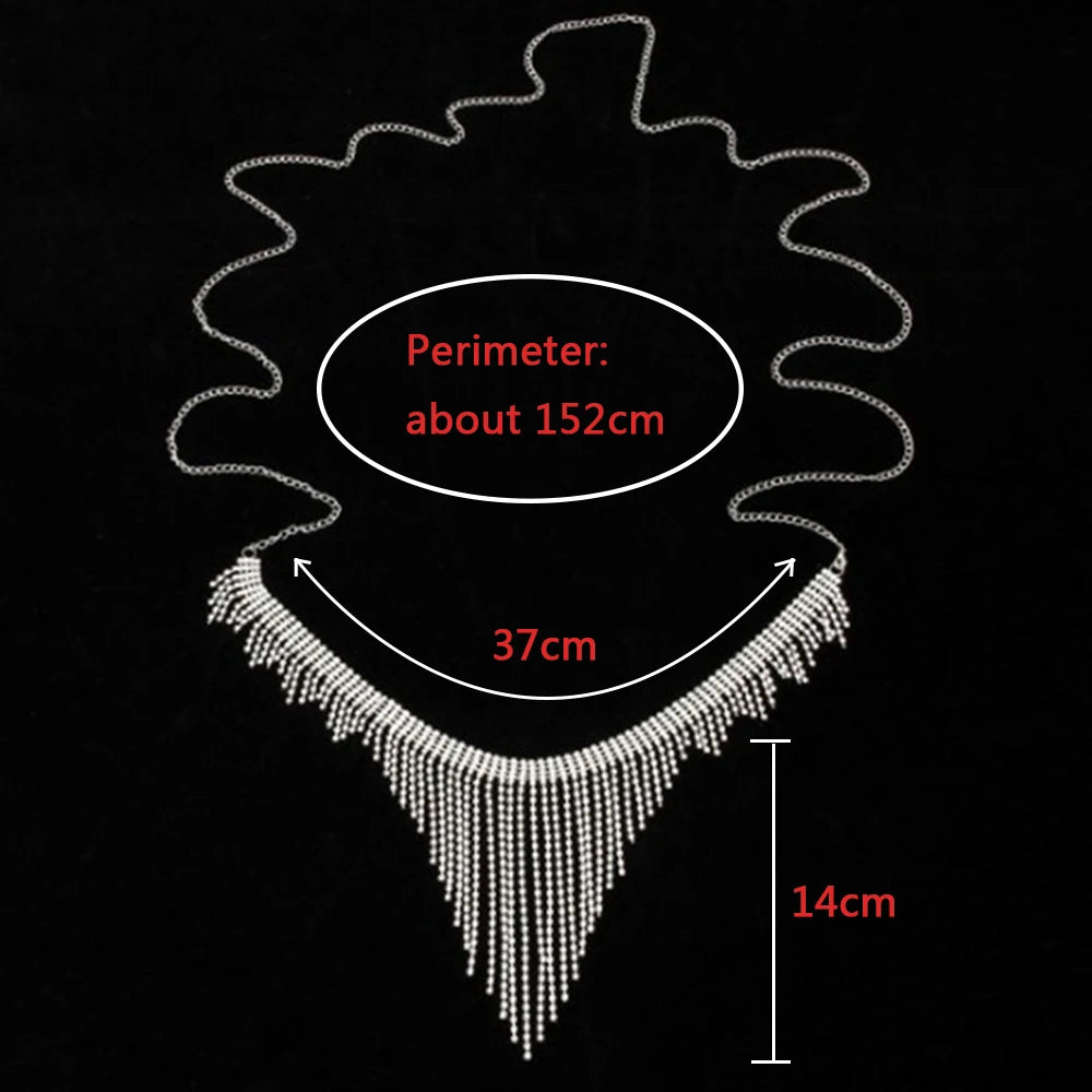 Crystal Tassels Waist Chain - MidnightAura