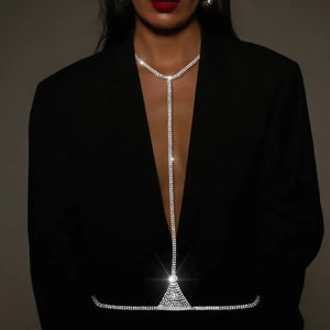 Stonefans Crystal Chest Chain - MidnightAura