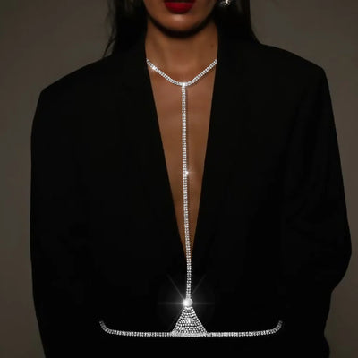 Stonefans Crystal Chest Chain - MidnightAura