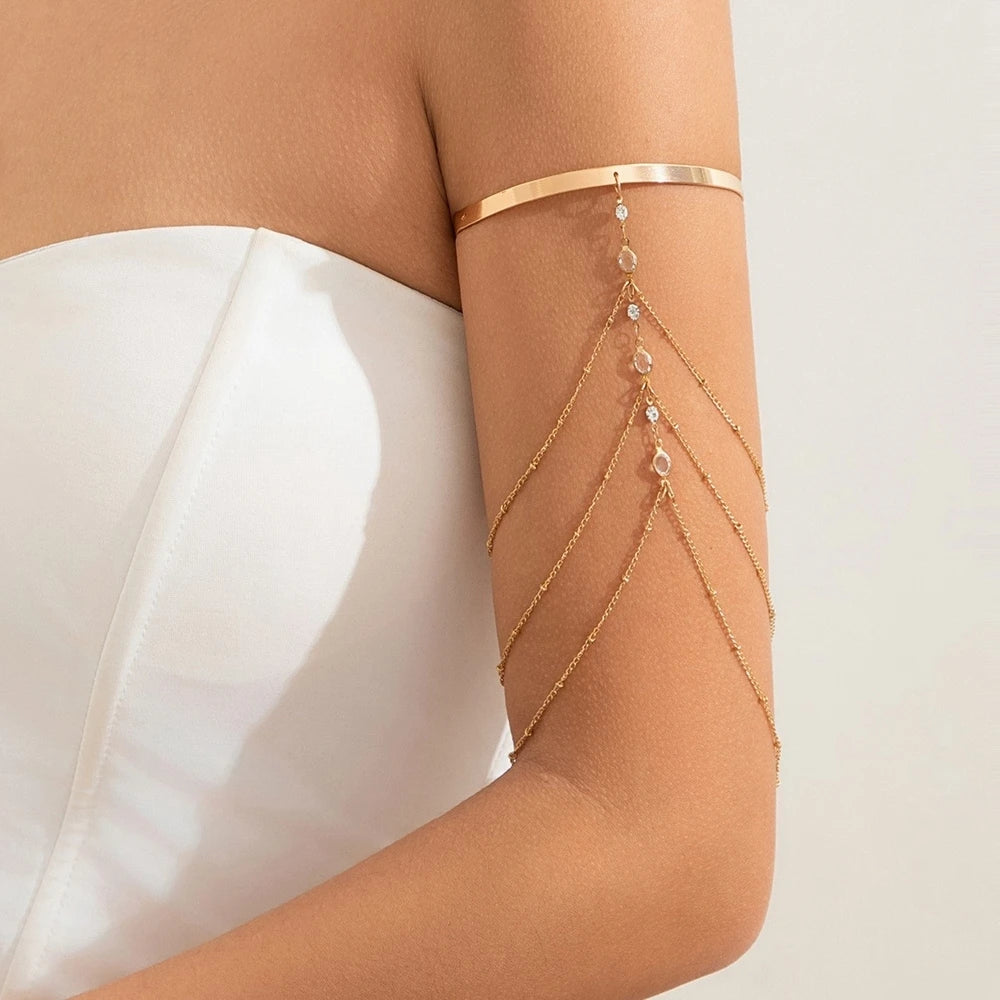 Rhinestone Arm Bracelet - MidnightAura