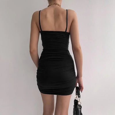 Ruched Cut-Out Bodycon Mini Dress - MidnightAura