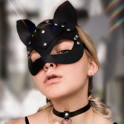 Female PU Leather Mask - MidnightAura