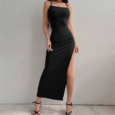 Long Sleeveless Bodycon Dress - MidnightAura