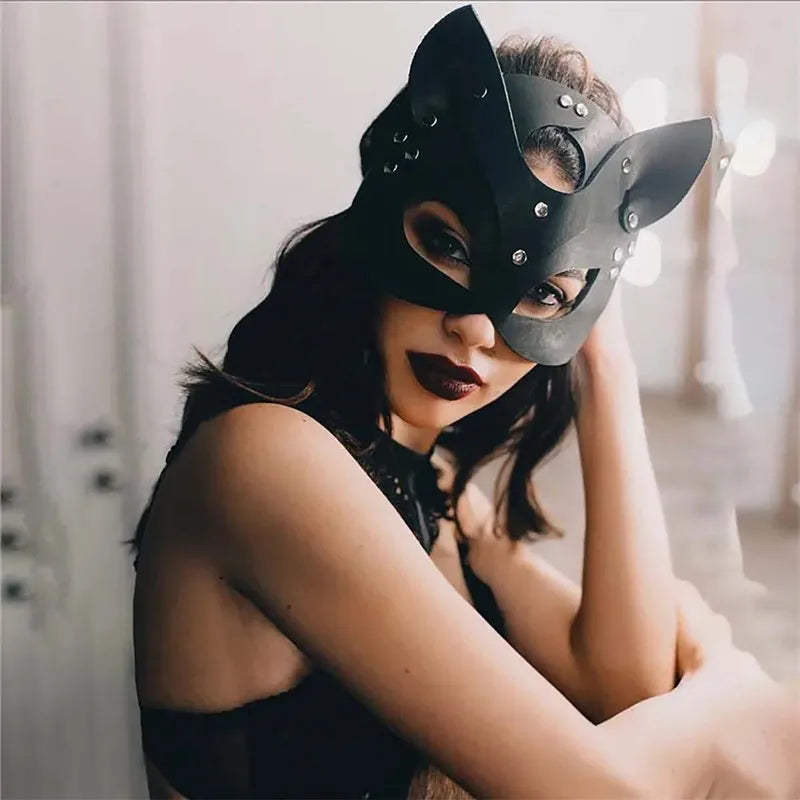 Female PU Leather Mask - MidnightAura