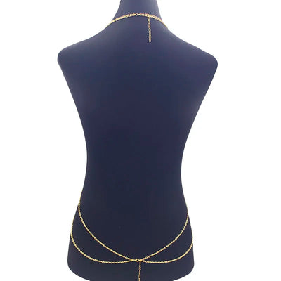 Crystal Cross  Belly Body Chain - MidnightAura