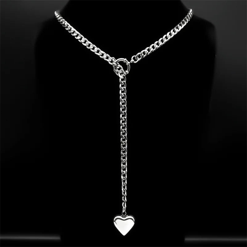 Heart Star O-ring Long Chain - MidnightAura