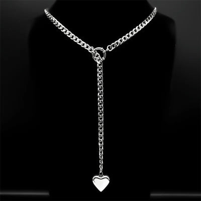Heart Star O-ring Long Chain - MidnightAura