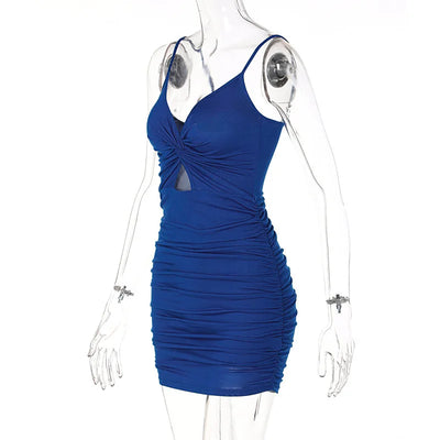 Ruched Cut-Out Bodycon Mini Dress - MidnightAura