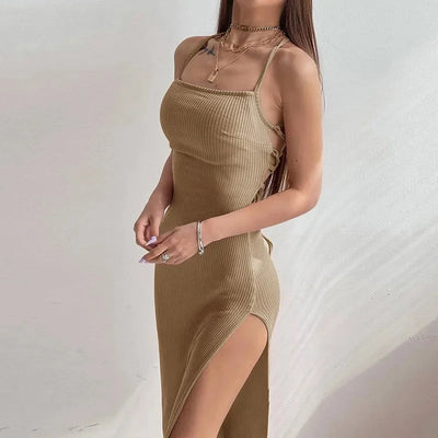 Long Sleeveless Bodycon Dress - MidnightAura