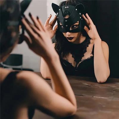Female PU Leather Mask - MidnightAura