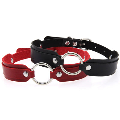 Faux Leather Goth Collar - MidnightAura