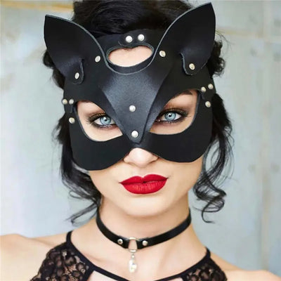 Female PU Leather Mask - MidnightAura