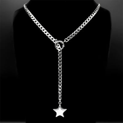 Heart Star O-ring Long Chain - MidnightAura