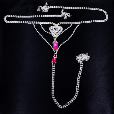 Crystal Rhinestone Thong Body Chain - MidnightAura