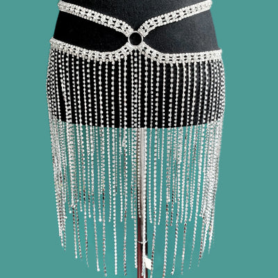 Rhinestone Chain Dress - MidnightAura