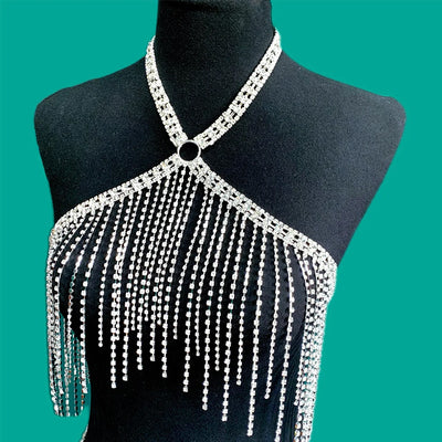 Rhinestone Chain Dress - MidnightAura