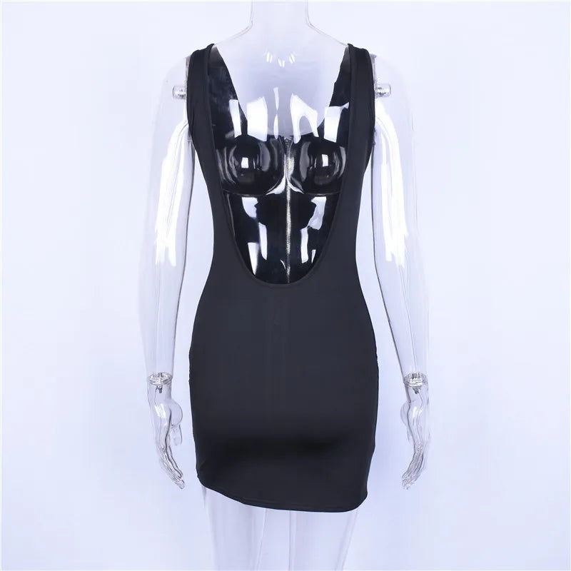 Zipper Backless Dress - MidnightAura