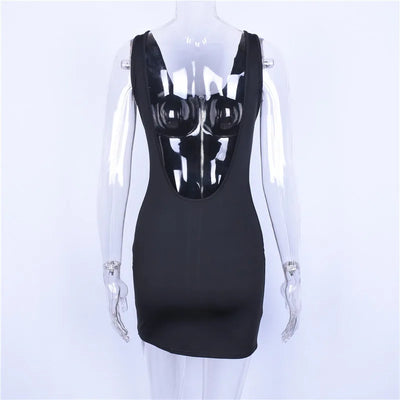 Zipper Backless Dress - MidnightAura
