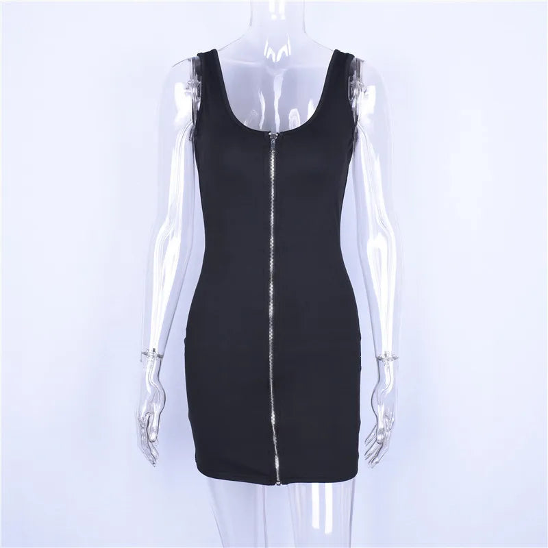 Zipper Backless Dress - MidnightAura
