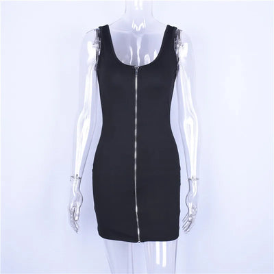 Zipper Backless Dress - MidnightAura