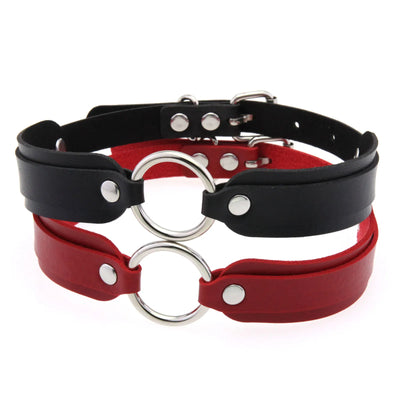 Faux Leather Goth Collar - MidnightAura