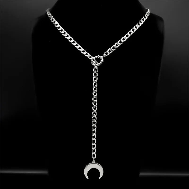 Heart Star O-ring Long Chain - MidnightAura