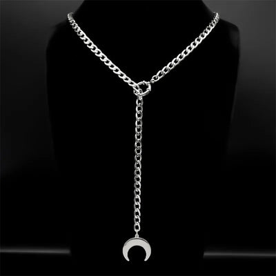 Heart Star O-ring Long Chain - MidnightAura