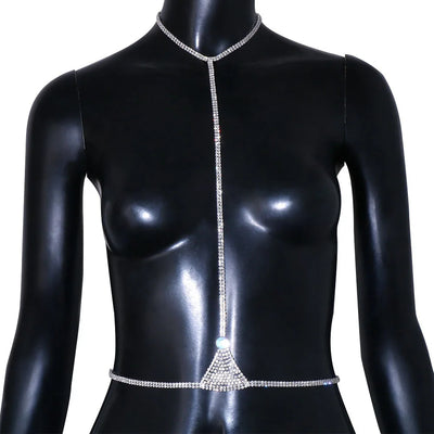 Stonefans Crystal Chest Chain - MidnightAura