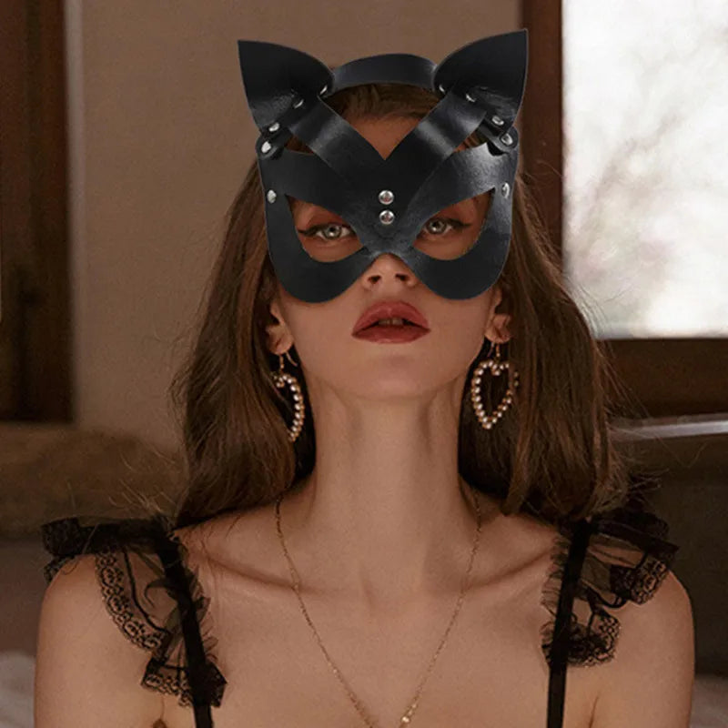 Female PU Leather Mask - MidnightAura