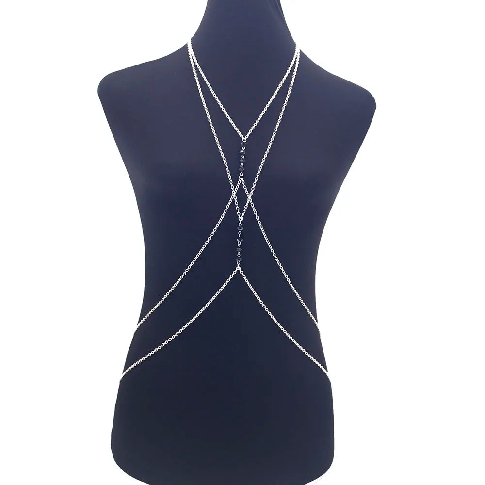 Crystal Cross  Belly Body Chain - MidnightAura