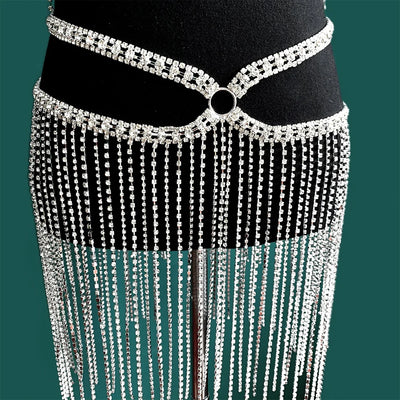 Rhinestone Chain Dress - MidnightAura