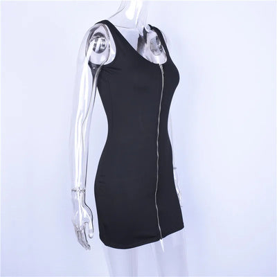 Zipper Backless Dress - MidnightAura