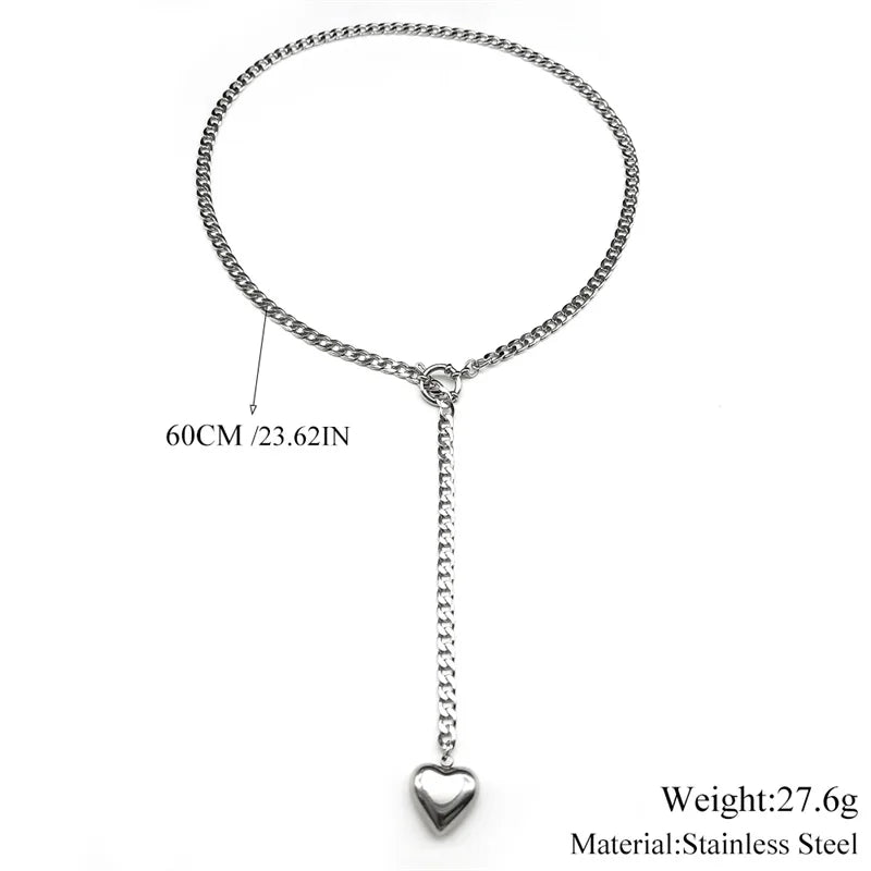 Heart Star O-ring Long Chain - MidnightAura