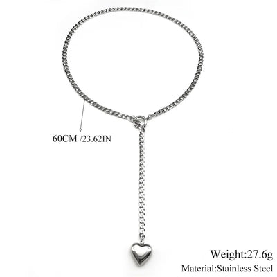 Heart Star O-ring Long Chain - MidnightAura